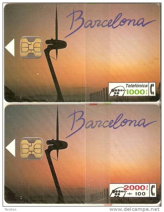 CP-030 Y CP-031 PAREJA DE CIUDADES DE BARCELONA -NUEVA-MINT- - Herdenkingsreclame