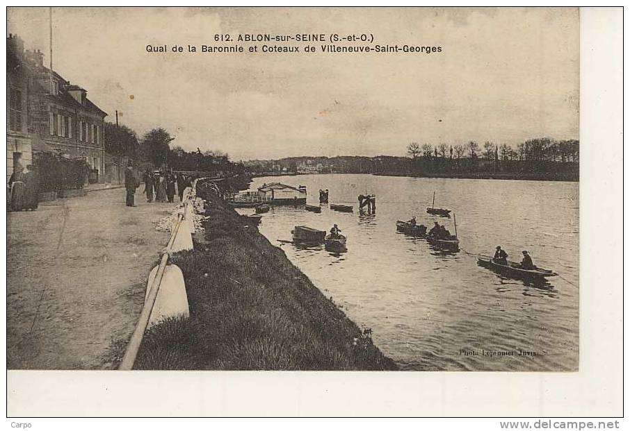 ABLONS SUR SEINE - Quai De La Baronnie Et Coteau De Villeneuve-saint-georges. - Ablon Sur Seine