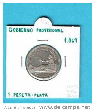 GOBIERNO PROVISIONAL Leyenda "Gobierno Provisional" 1 PESETA  PLATA 1.869  MBC- DL-776 - Other & Unclassified