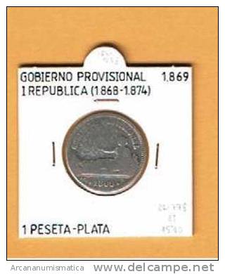 GOBIERNO PROVISIONAL Leyenda "Gobierno Provisional" 1 PESETA  PLATA 1.869  MBC- DL-778 - Altri & Non Classificati