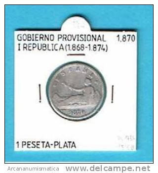 GOBIERNO PROVISIONAL 1 PESETA  PLATA 1.870  MBC DL-784 - Autres & Non Classés