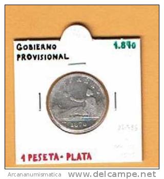 GOBIERNO PROVISIONAL 1 PESETA  PLATA 1.870  MBC- DL-786 - Autres & Non Classés