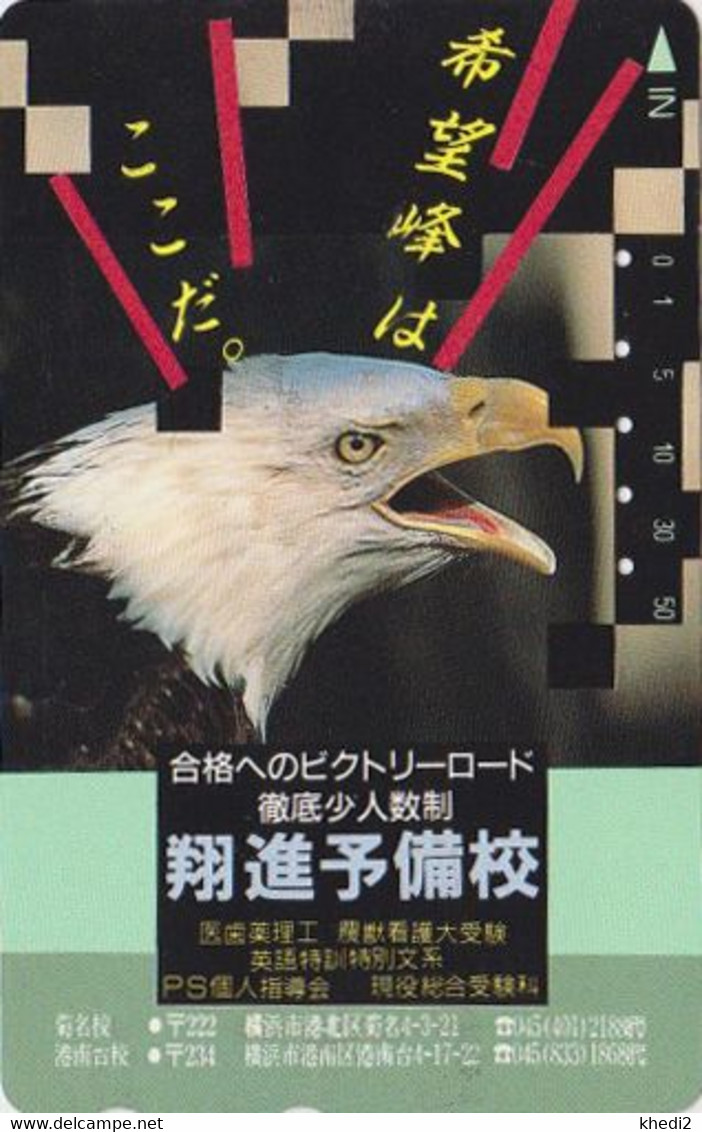 TC JAPON / 110-011 - ANIMAL - Oiseau Rapace Aigle Pygarque US - Raptor EAGLE BIRD JAPAN Phonecard - Adler Vogel - 3 - Águilas & Aves De Presa