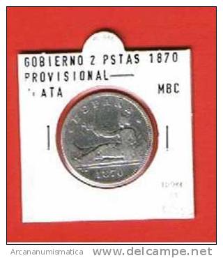 GOBIERNO PROVISIONAL 2 PESETAS  PLATA 1870 MBC   DL-791 - Other & Unclassified