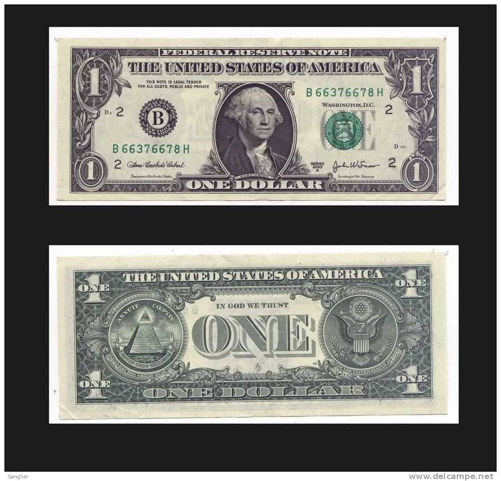 1 DOLLAR SERIES 2003 A N° B 66376678 H - Billets De La Federal Reserve (1928-...)