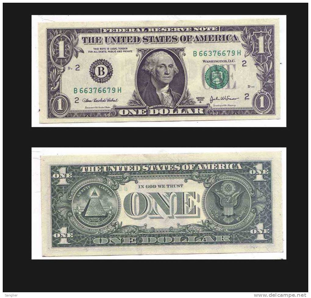 1 DOLLAR SERIES 2003 A N° B66376679 H - Federal Reserve (1928-...)