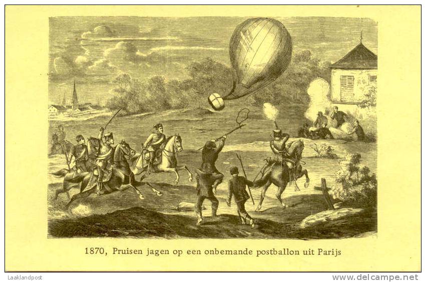 Spec. Kaart Ballonpost 100 Years Ballon  15-8-1970 Ballonpost Uit Belegerd Parijs 1870, Baarle Hertog - Luchtballons