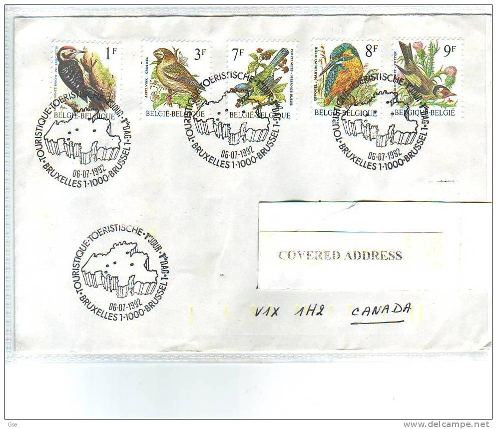 BELGIO 1992 - FDC - Lettera Per Canada - Annullo Speciale Illustrato - Verzamelingen, Voorwerpen & Reeksen