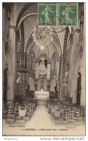 Eglise St Pons Intérieur Editeur Bazar Parisien - Sommières