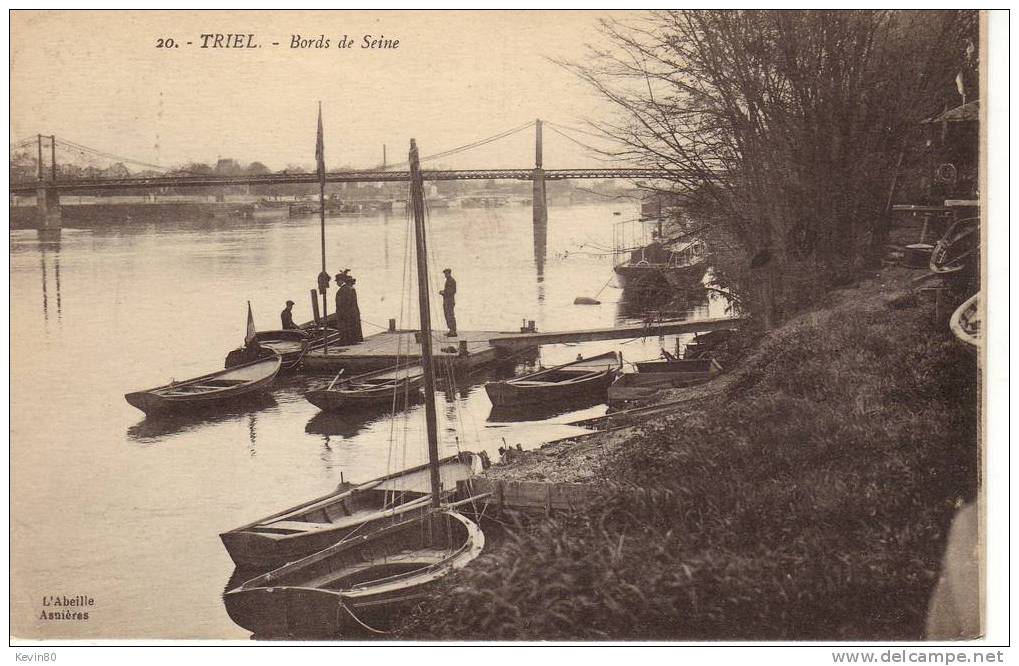 78 TRIEL SUR MER Bords De Seine Cpa Animée - Triel Sur Seine