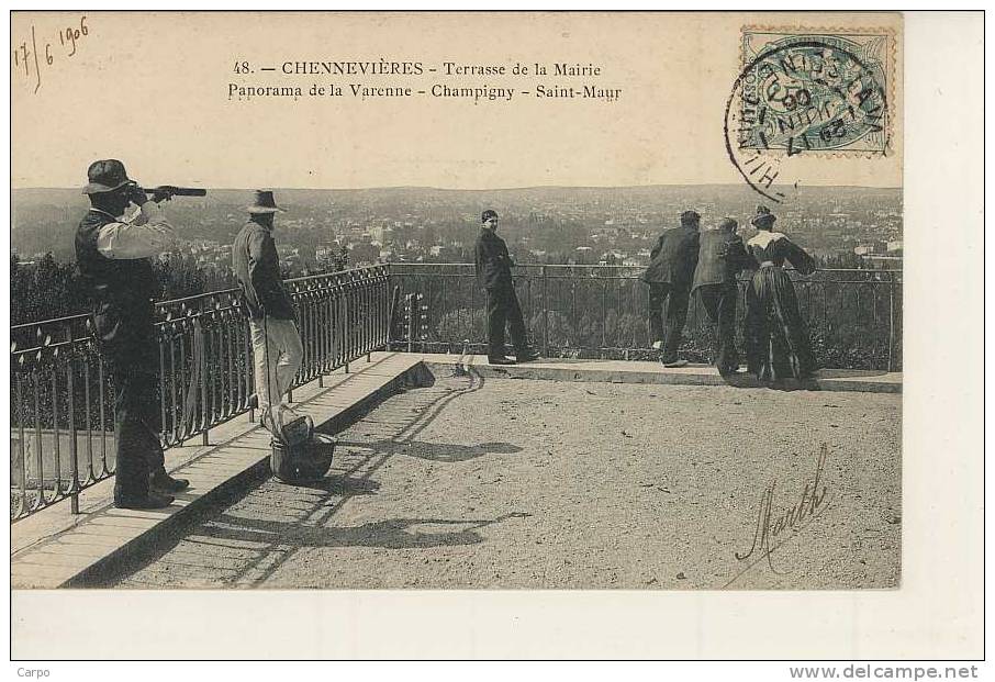 CHENNEVIÈRES - Terrasse De La Mairie - Panorama De La Varenne-champigny-st Maur. - Chennevieres Sur Marne