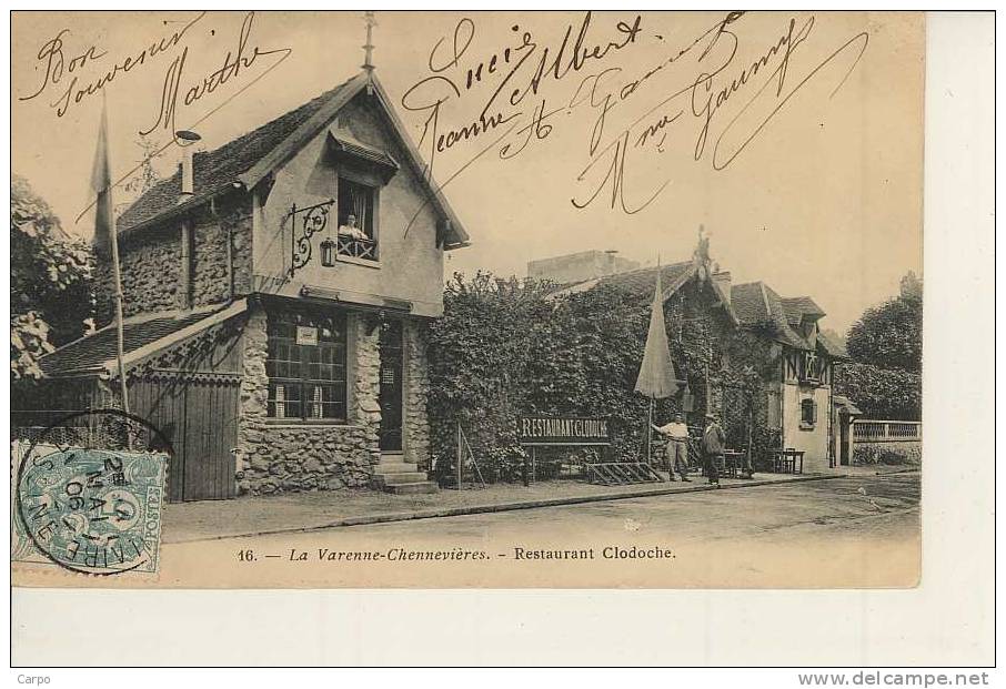 La VARENNE-CHENNEVIERES. - Restaurant Clodoche. - Chennevieres Sur Marne