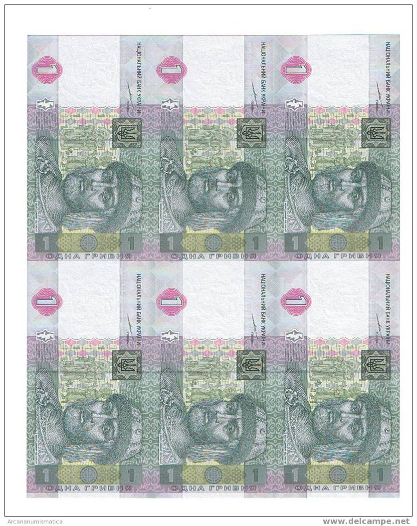 Ucrania 1 Hryvnia 2004 6 Billetes Unidos Plancha - Ukraine