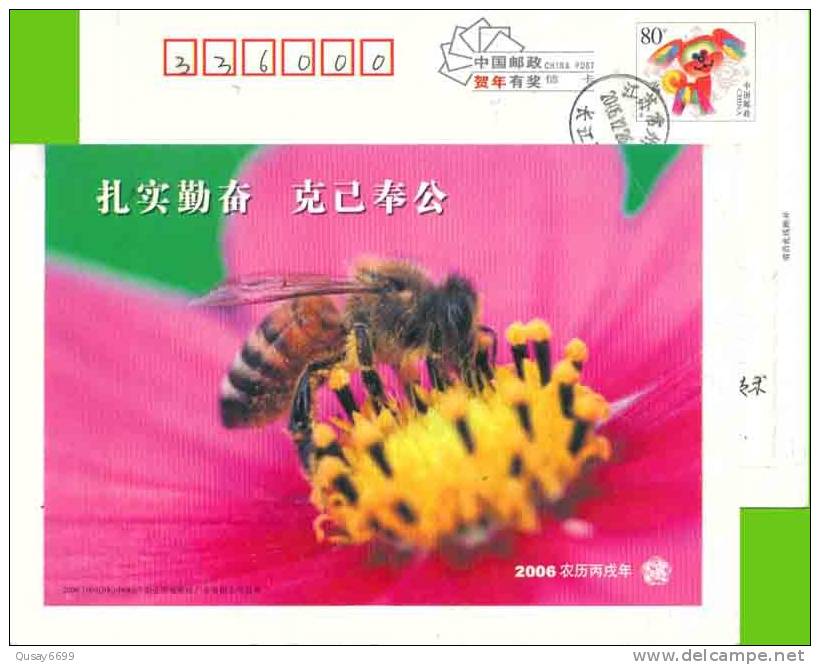 Pre-stamped Letter Card, Insect Bee Flower - Abeilles