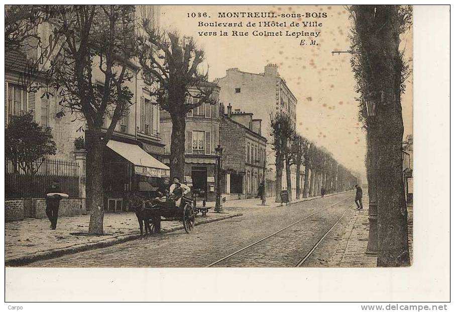 MONTREUIL - Boulevard De L´hotel De Ville Vers La Rue Colmet Lepinay. - Montreuil