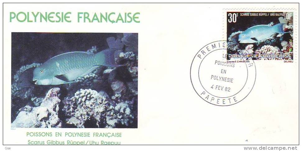 POLYNESIE FRANCAISE  1982 - FDC - Cachet Special - Poissons - Covers & Documents