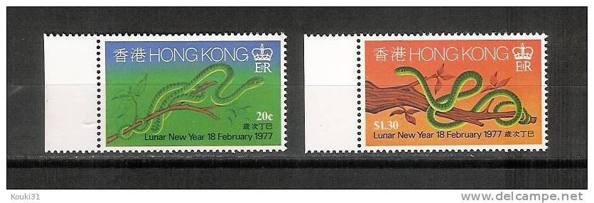 Hong-Kong YT 323/4 ** : Nouvel An Chinois , Année Du Serpent - Unused Stamps