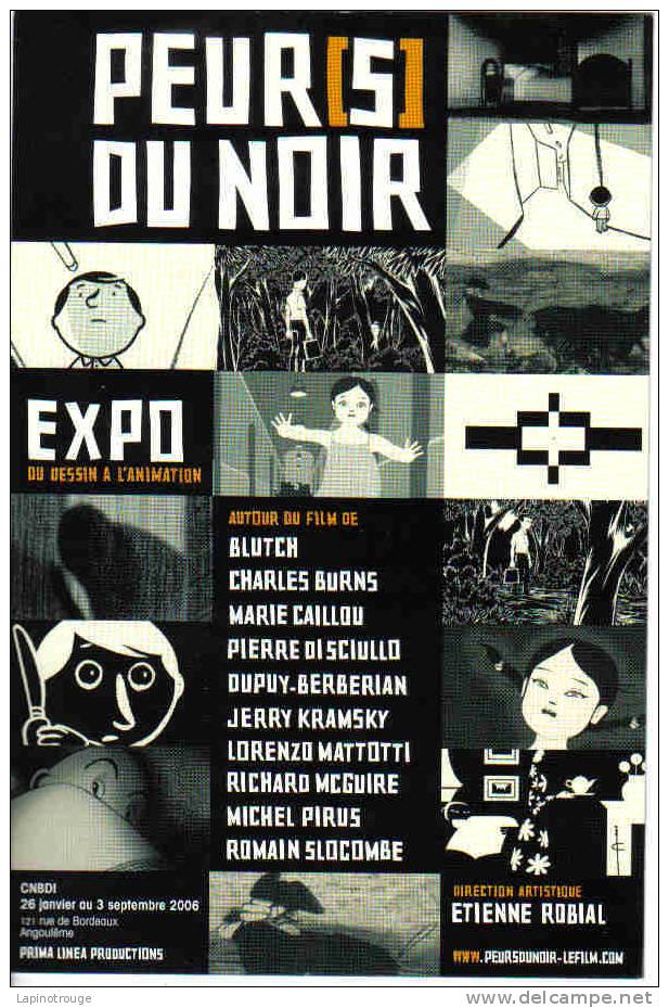 Carte Postale Peur(s) Du Noir 2007 (Blutch Dupuy Berberian Charles Burns Mattotti...) - Ansichtskarten