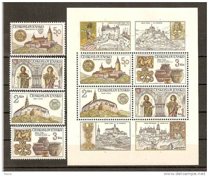 Czechoslovakia 1982 Mi# 2671-2674, Souvenir Sheet-Block 50 ** MNH - Unused Stamps