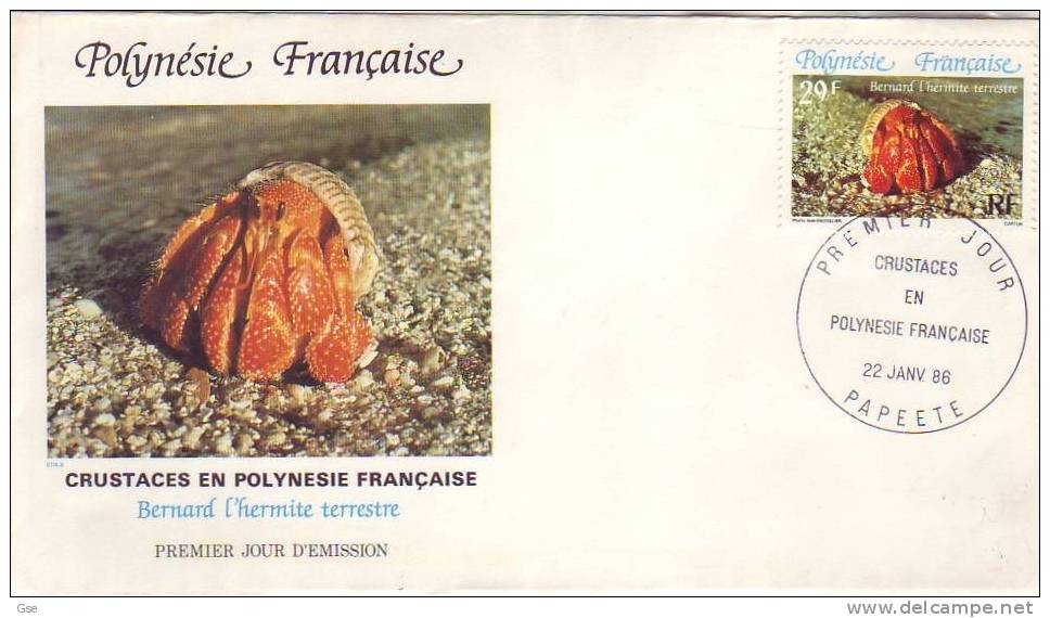 POLYNESIE FRANCAISE 1986 - FDC - Cachet Special - Crustacés