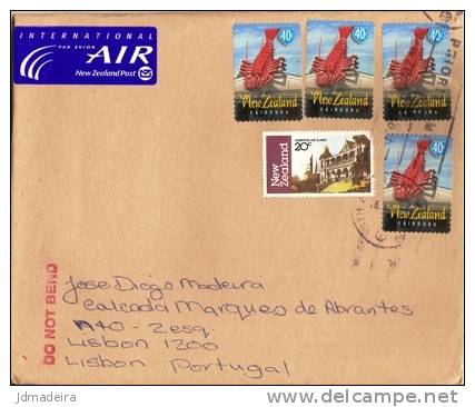 Cover To Portugal With Lobsters Stamps - Schalentiere