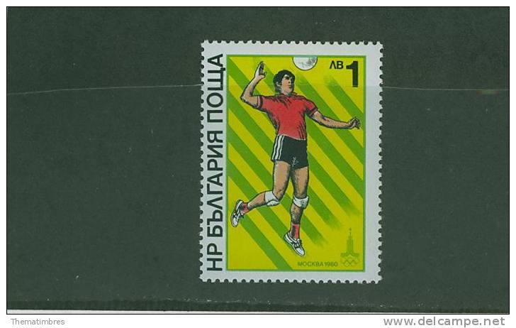 480N0053 Volleyball 2541 Bulgarie 1980 Neuf ** Jeux Olympiques De Moscou - Volleyball