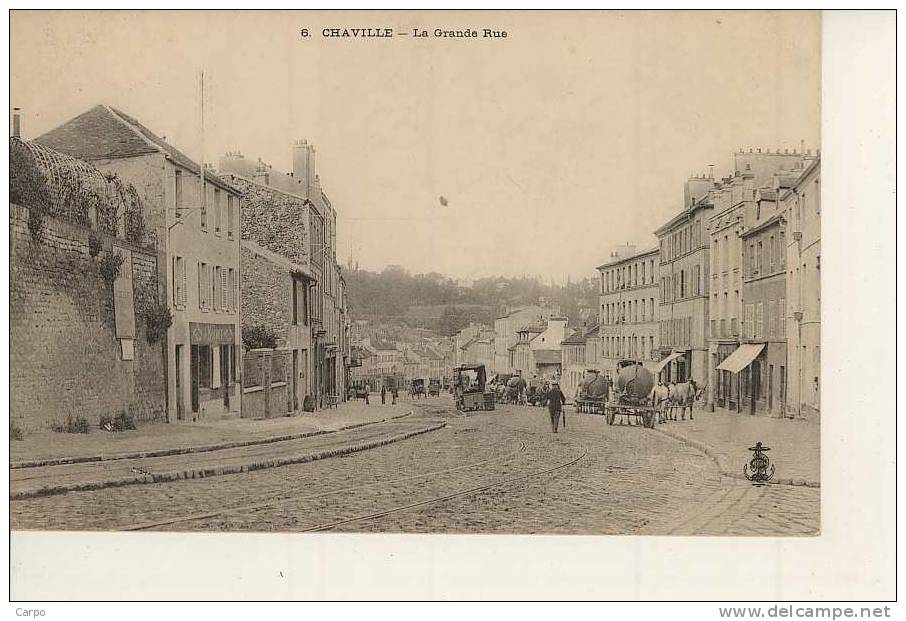 CHAVILLE - La Grande Rue.(les "torpilleurs"enlèvent Les Eaux Usées) - Chaville