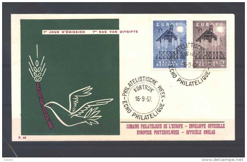 BE 1025/26 FDC !!! SUPERBE !!!  Cote COB 2008 :  8.00 € - 1957