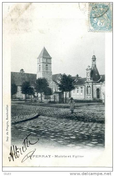 CPA - Le Perray (78) - Mairie Et église - Le Perray En Yvelines