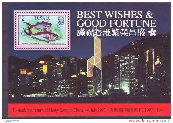 (008) Tuvalu  Fish Sheet / Block Fische / Bf / Bloc Poissons  Hong Kong 1997  ** / Mnh  Michel BL 59 - Tuvalu