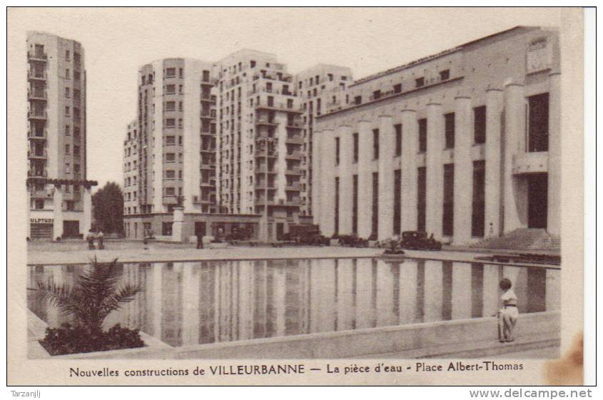 CPA De Villeurbanne (Rhône 69) La Pièce D'eau Places Albert-Thomas.Nouvelles Constructions De Villeurbanne - Villeurbanne