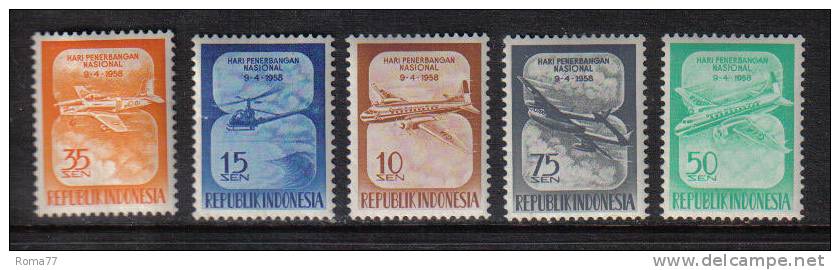 PC343 - INDONESIA , Yvert N. 151/155  ***  Aviazione - Indonesia