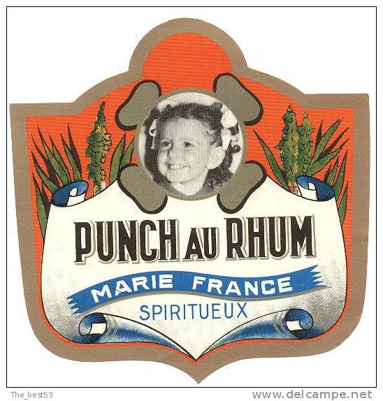 Etiquette De Punch Au Rhum  -  Marie France - Rhum