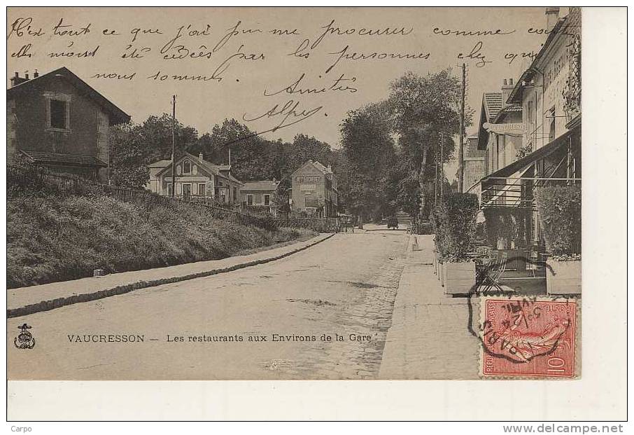 VAUCRESSON.-Les Restaurants Aux Environs De La Gare. - Vaucresson