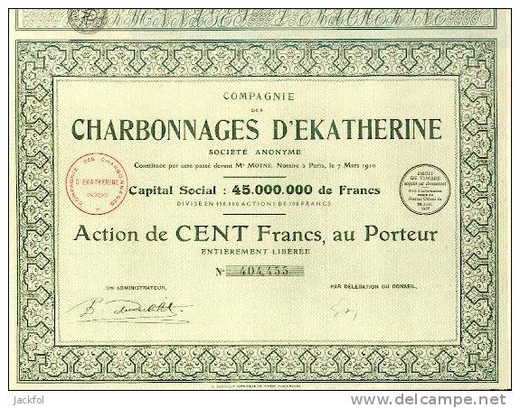 CHARBONNAGES D´EKATHERINE - 1929 - Russie