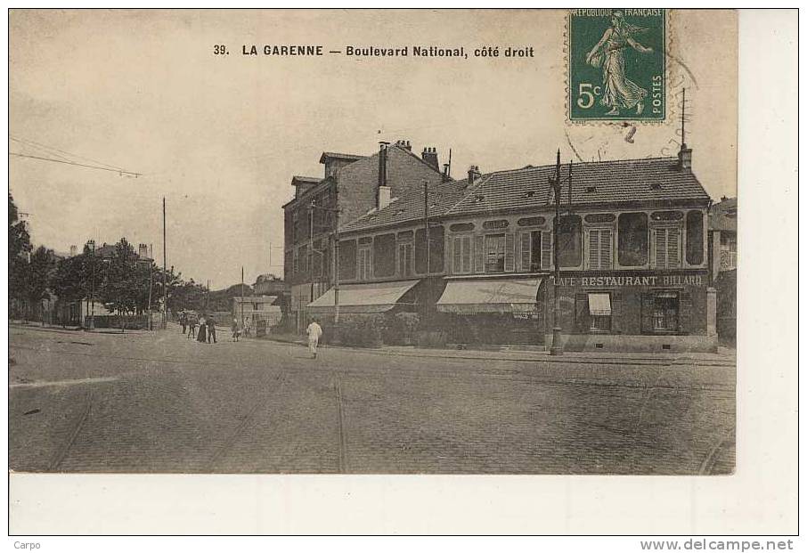 LA GARENNE COLOMBES. - Boulevard National, Côté Droit. - La Garenne Colombes