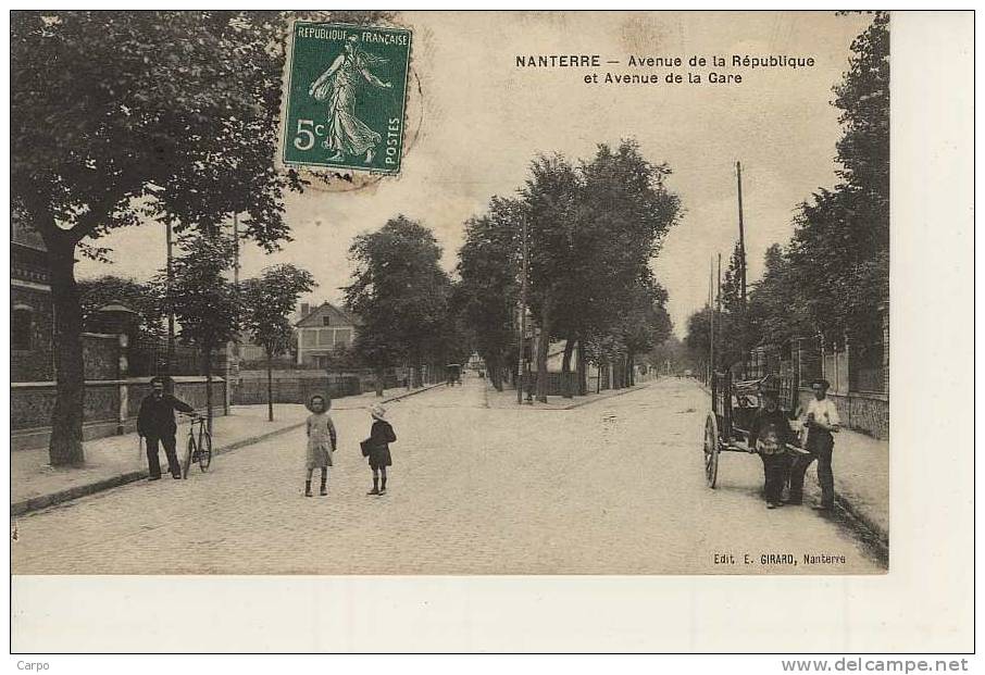 NANTERRE - Avenue De La République Et Avenue De La Gare. - Nanterre