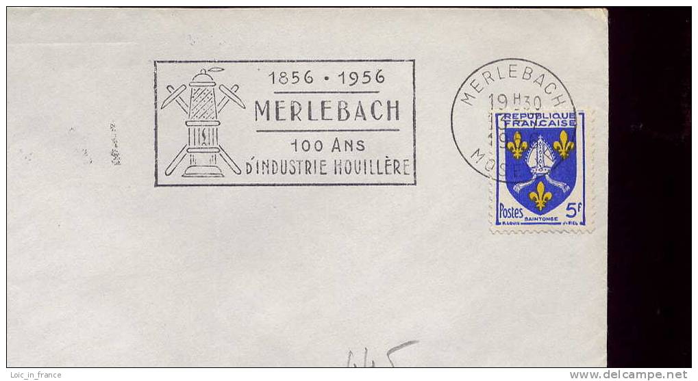 Flamme Sur Lettre (on Cover)  Rare Industrie Houillère Merlebach Moselle Ref 7485 - Minerali