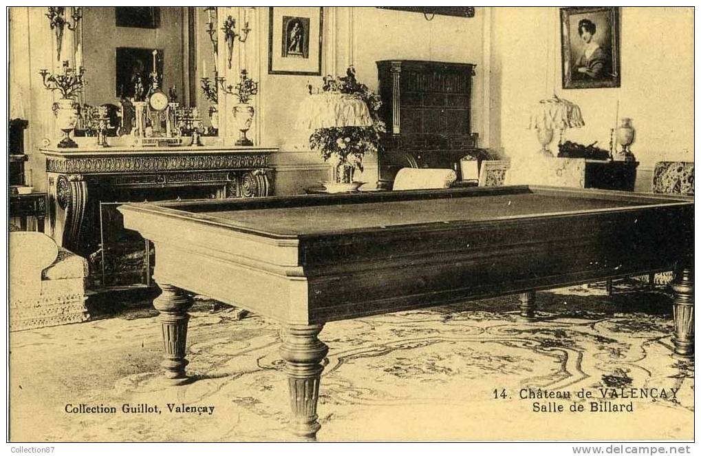 SPORT - JEU - SALLE De BILLARD Du CHATEAU De VALENCAY Dans L'INDRE 36 - JEUX - Autres & Non Classés