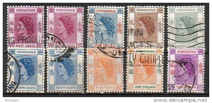 HONG KONG Lote 10 Sellos Reina Isabel º - Used Stamps