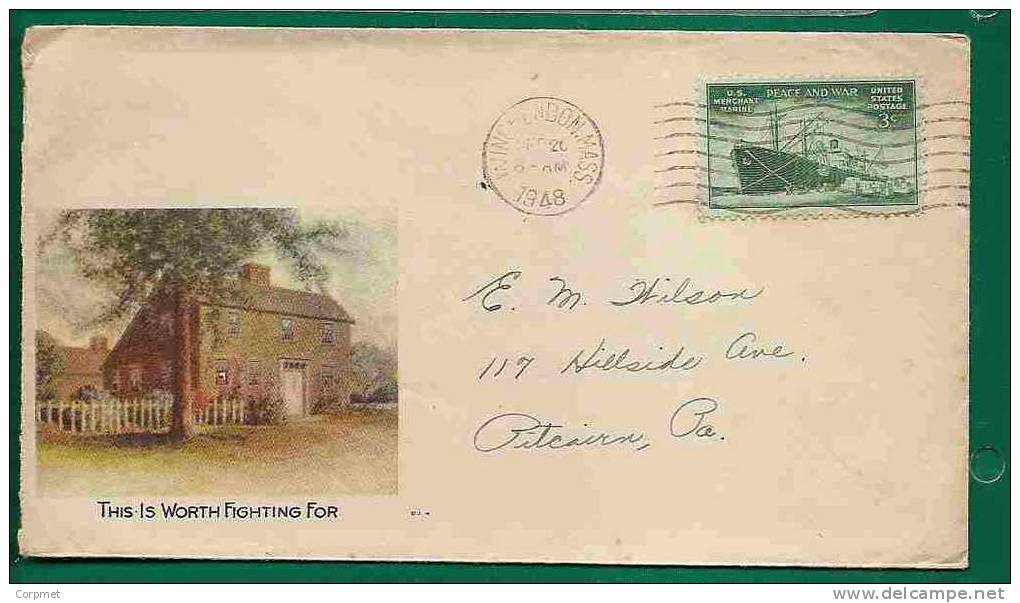 USA - PATRIOTIC  1948 COVER WINCHENDON, MAA To PITCAIRN, PA - Sobres De Eventos