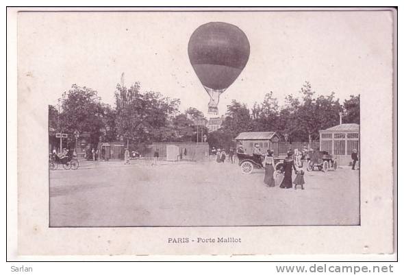 AVIATION , Ballon Spherique Porte Maillot , Paris - Montgolfières