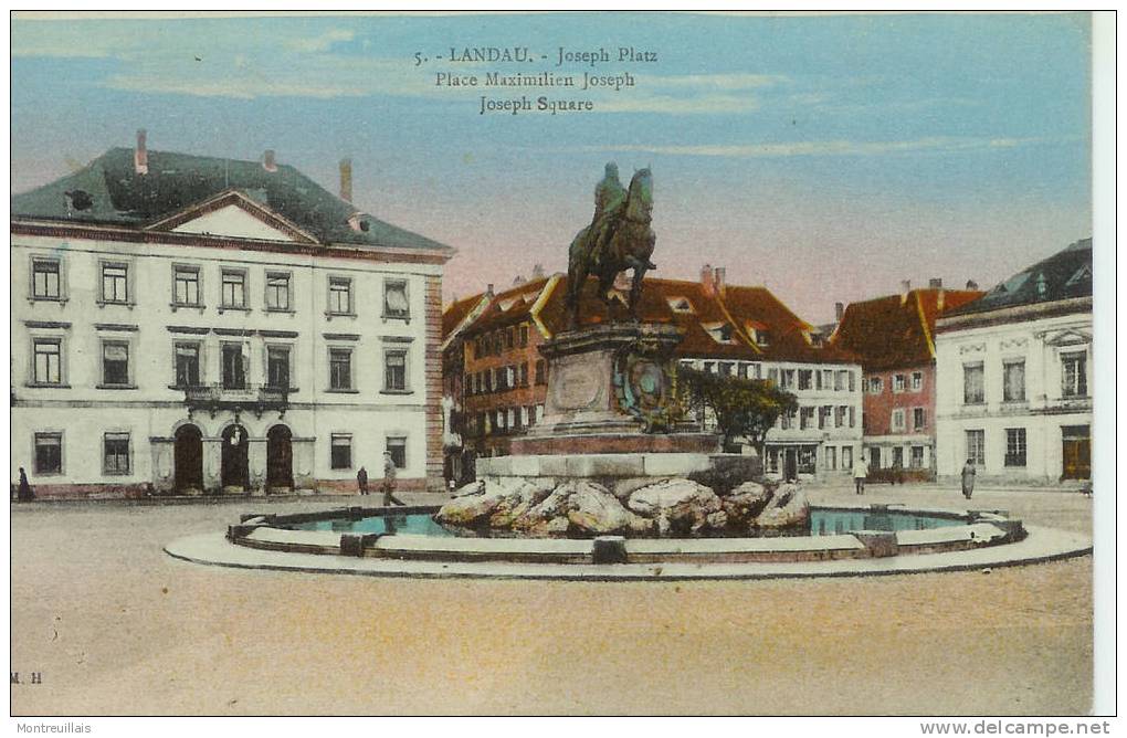 LANDAU, Place Maximilien Joseph, Square Joeph, écrite, Non Timbrée - Landau