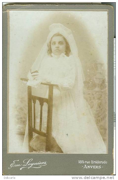 Foto Op Karton - Groot Formaat 11 Cm X 17 Cm - Communiekant - Communion