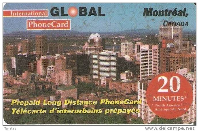 TARJETA DE LA COMPAÑIA GLOBAL DE LA CIUDAD DE MONTREAL DE DÍA - Canada