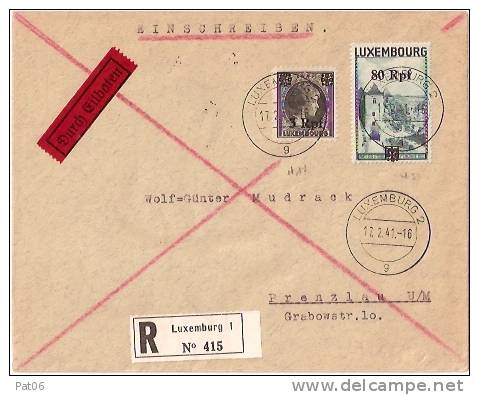 LUXEMBOURG - LRI Affrt.  POLOGNE Annéxée à 83  Reichpfennigs - 1940-1944 Deutsche Besatzung