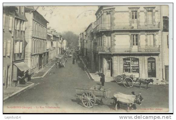 D 313 /CPA  St GIRONS  (09)   LA RUE VILLEFRANCHE - Saint Girons