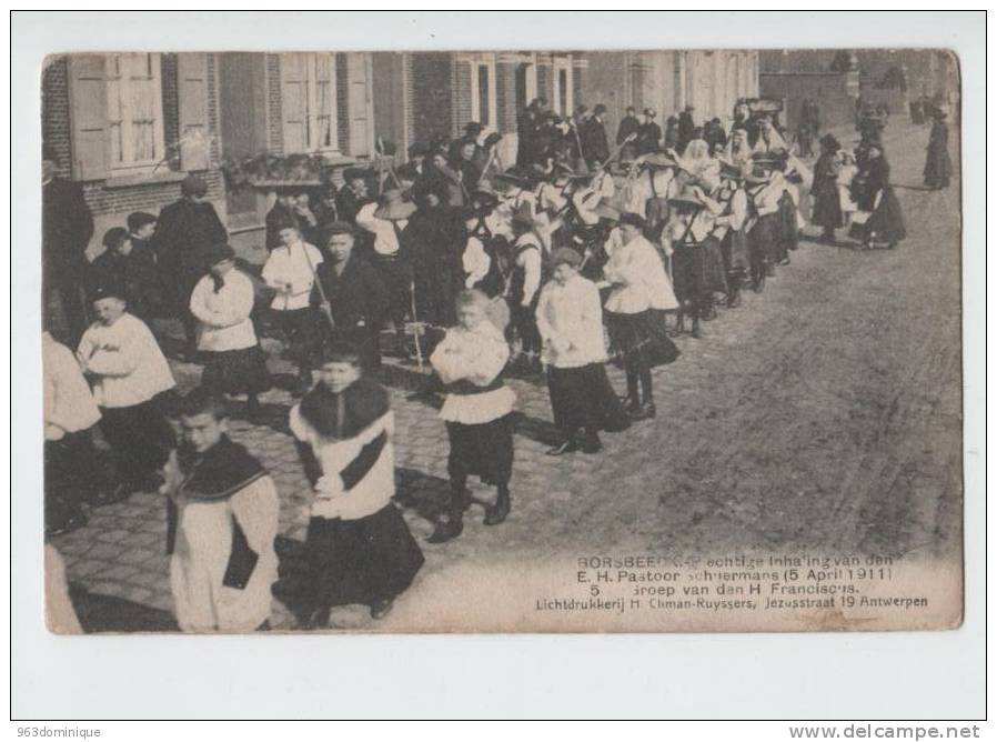 Borsbeek - Borsbeeck - Inhaling Pastoor Scheurmans 1911 - Groep Van Den H. Franciscus - Borsbeek