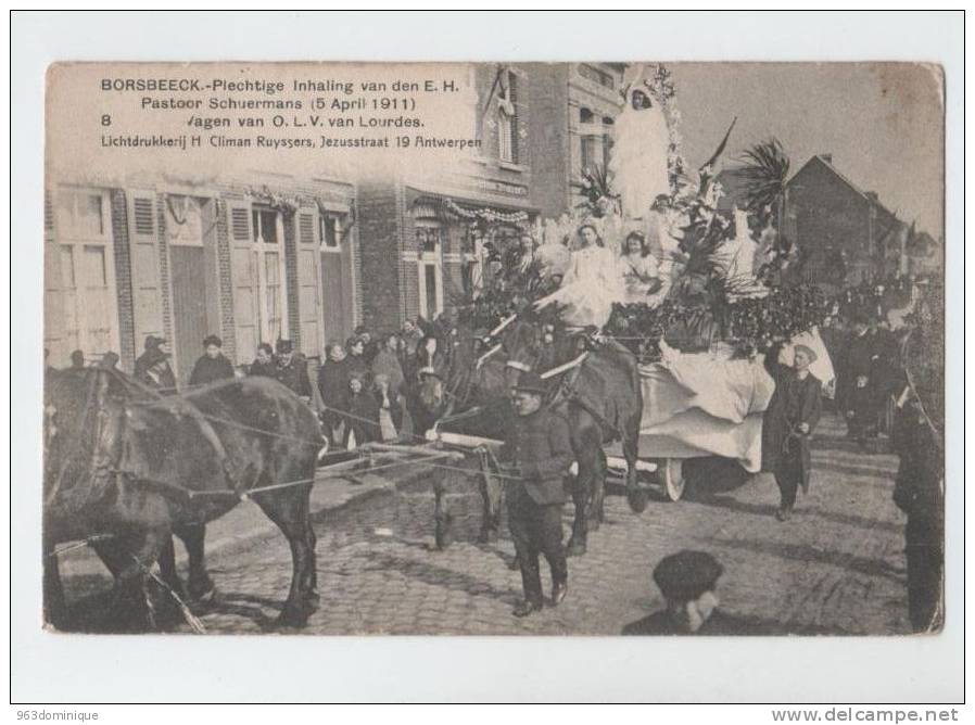 Borsbeek - Borsbeeck - Inhaling Pastoor Scheurmans 1911 - Wagen Van OLV Van Lourdes - Borsbeek