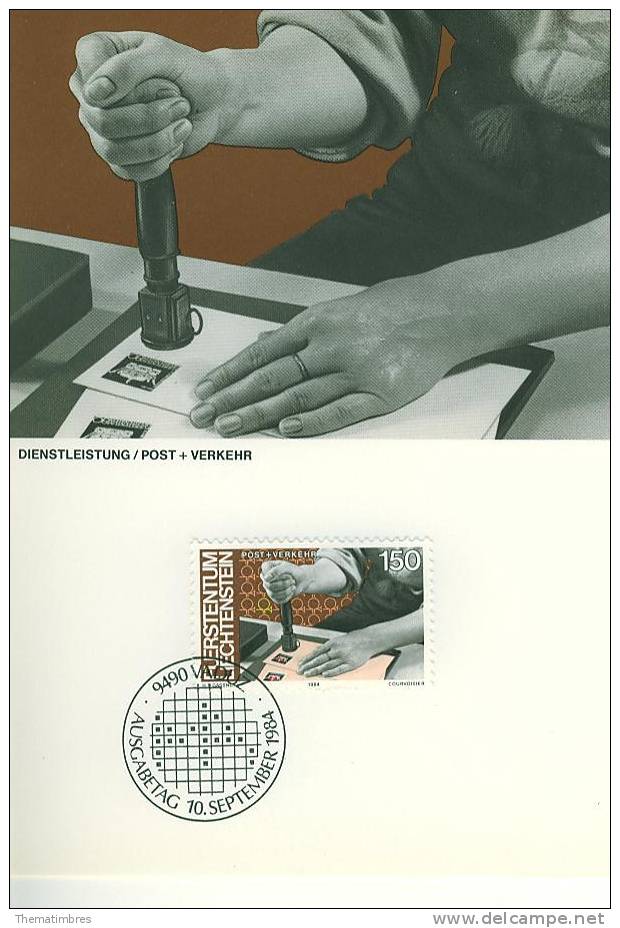 C1602 Postier Au Travail Liechtenstein 1984 FDC Maximum Premier Jour - Autres & Non Classés